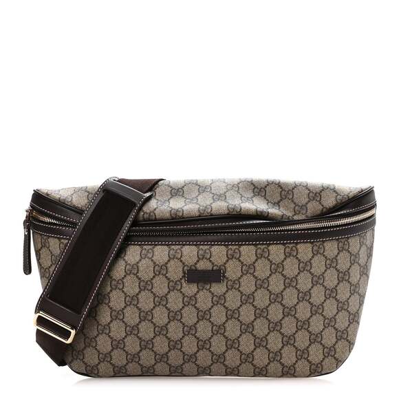 Gucci Gg Supreme Belt Bag Dark Brown #243204G99B